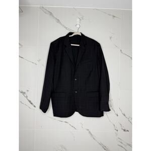 Vintage LL BEAN Plaid Wool Blazer Sport Coat Cotton Lined Classic 48 R